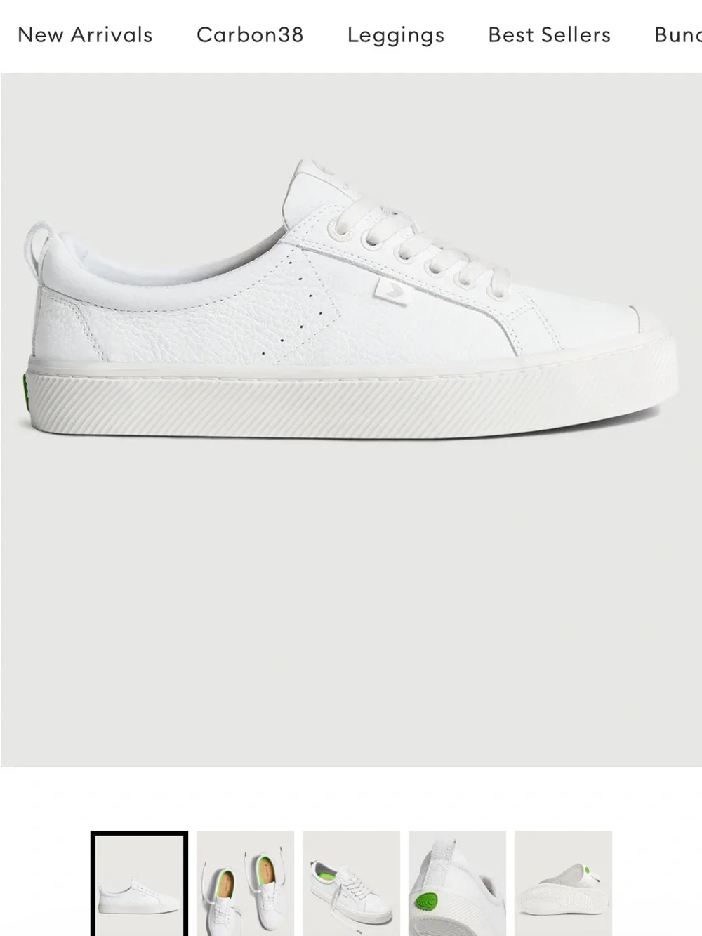 Women's White Low-Top Leather Sneaker